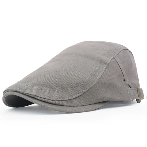 Vintage Cotton Beret Hat For Men And Women Casual Solid Color Flat Cap British Style Adjustable Sun Protection Newsboy Cap