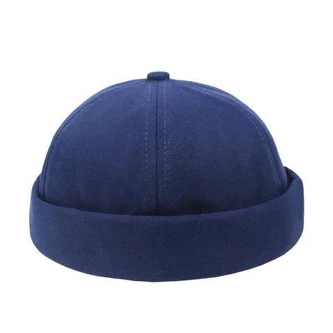 Berretto Docker in Cotone Retro Senza Tesa Regolabile Tinta Unita Vintage Sailor Cap per Uomo Donna Stile Yuppie