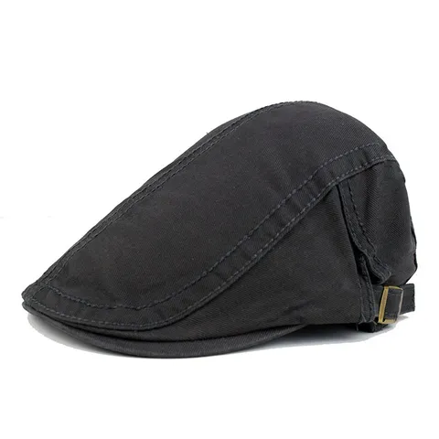 Unisex Cotton Beret Hat Vintage British Style Solid Color Newsboy Cap Adjustable Flat Cap For Men Women Casual Outdoor Sun Hat