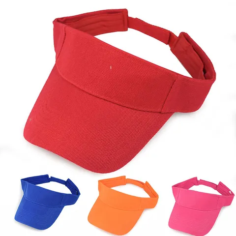 Women Summer Sun Visor Hat Cotton Polyester Empty Top Adjustable Sporty Casual Running Sun Protection Breathable Visor Cap