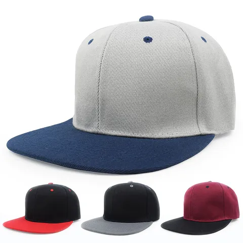 Gorra Snapback de Bloques de Color Ala Plana Hip Hop Gorra de Béisbol Ajustable Visera Protección Solar para Hombre Mujer Street Dance