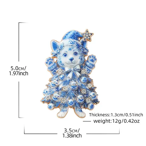 Spilla per Cani Corgi Carina di Natale in Lega di Zinco Smalto Strass Animale Spilla da Bavero per Uomo Donna Regalo di Natale Festa Gioielli Accessori