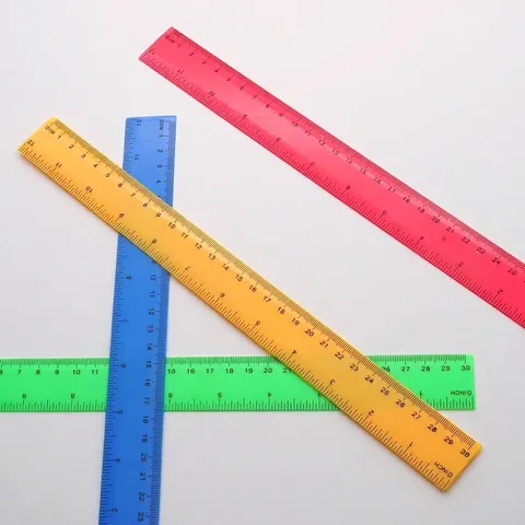 Règle Droite en Plastique Double Échelle Outil de Mesure pour Étudiant École Bureau Papeterie Dessin