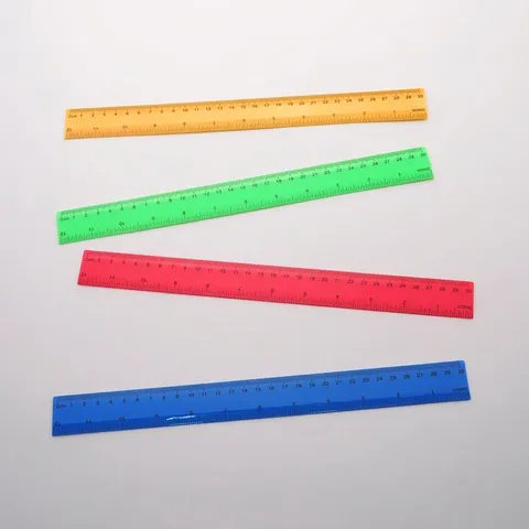 Règle Droite en Plastique Double Échelle Outil de Mesure pour Étudiant École Bureau Papeterie Dessin