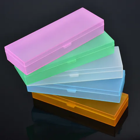 Estuche de Lápices Minimalista de Plástico PP Translúcido Esmerilado Caja de Almacenamiento Organizador de Papelería Portátil para Niños Estudiantes Oficina