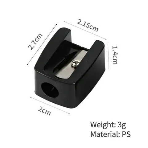 Mini Single Hole Manual Pencil Sharpener For Eyebrow Lip Liners Portable Cosmetic Sharpener Black Plastic Beauty Tool