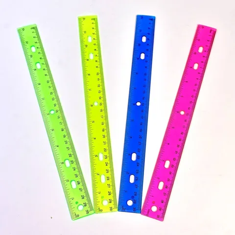 Règle Droite en Plastique Transparent Avec Plusieurs Trous Double Échelle Outil de Mesure de Dessin pour École Bureau Étudiants Enseignants