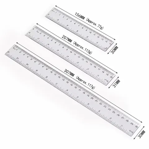 Transparent Plastic Straight Ruler Double Sided Printing Clear Student Drawing Stationery Measuring Ruler