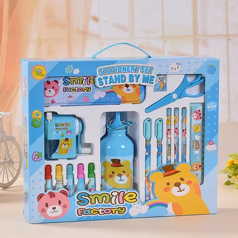 Cartoon Kinder Schreibwaren Geschenkset Mit Trinkflasche Federtasche Anspitzer Lineal Bleistifte Radiergummi Marker Für Studenten Kindertag Geschenk
