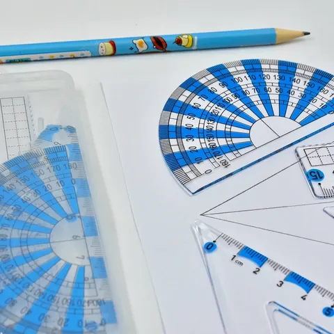 Transparent Plastic Geometric Drawing Measuring Ruler Tool Kit For Student Office School Work Geometry Math Rulers