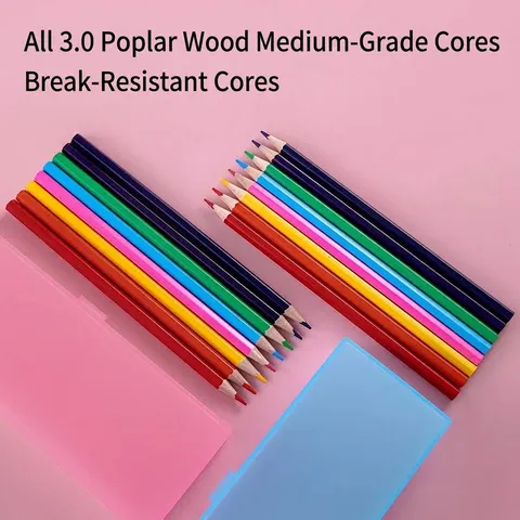 Étui en Plastique PP Givré Crayons de Couleur en Bois Hexagonaux Collection de Papeterie de Dessin Multicolore Pour Étudiants Enfants Cadeau Scolaire