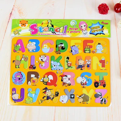 Kinder Zeichenschablonen Set Cartoon Tier Alphabet Weltraum Hohl Malerei Vorlagen Für Kinder Pädagogisches DIY Kunsthandwerk