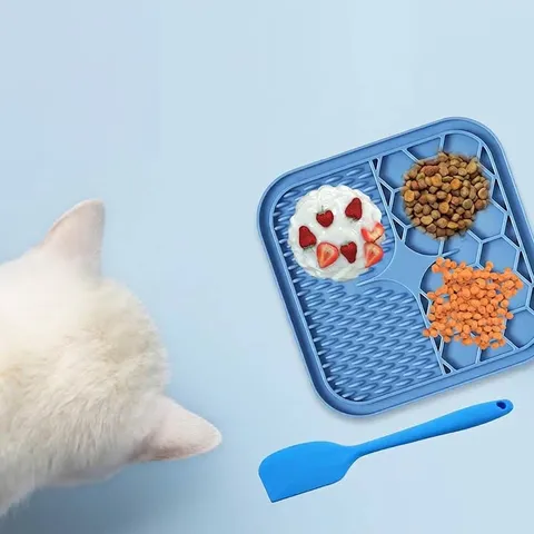 Alfombrilla de Silicona para Lamer Mascotas Con Ventosas para Perros Y Gatos Alfombrilla de Alimentación Lenta para Baño Aseo Entrenamiento