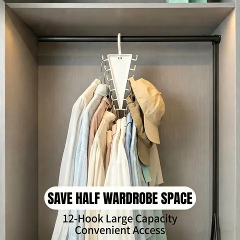Multifunctionele V-Vormige Dubbelzijdige Opberghanger Ruimtebesparende Garderobe Organizer Met Roterende Bovenste Haak