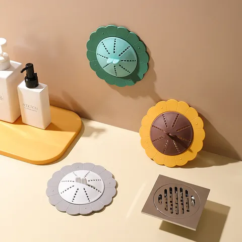 Flower Shaped Kitchen Sink Strainer Bathroom Drain Cover Anti Clogging Hair Catcher Silicone Sewer Filter Shower Basin