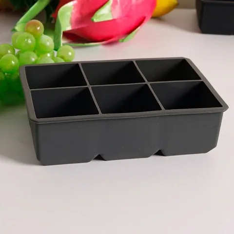 Bandeja de Hielo de Silicona de Grado Alimenticio Molde Cuadrado Grande Flexible Fácil Desmoldeo Caja de Hielo Refrigerador Utensilios de Cocina