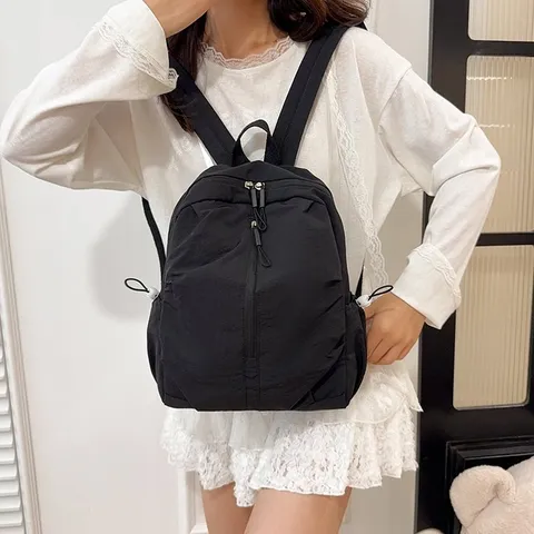 Minimalist Casual Nylon Backpack Lightweight Travel School Bookbag For Men And Women Daily Outdoor Daypack