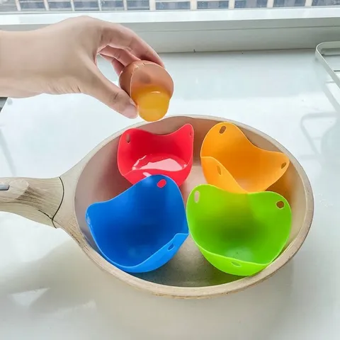 Multifunctional Silicone Egg Poacher Food Grade Microwave Nonstick Steamed Egg Maker Colorful Home Kitchen Poached Egg Cooking Tool