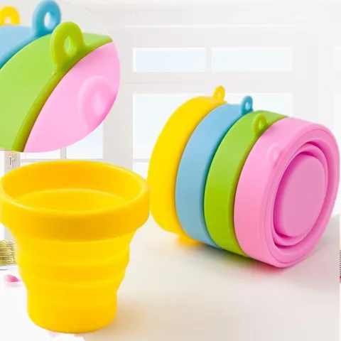 Collapsible Silicone Cup Portable Travel Water Cup With Lid Reusable Outdoor Camping Foldable Gargle Cup For Home Travel