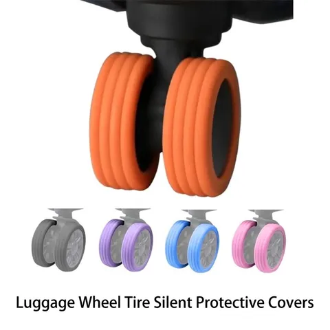 Silicone Luggage Wheel Protectors Noise Reduction Shock Absorption Silent Caster Covers Luggage Accessories For Suitcase Wheels
