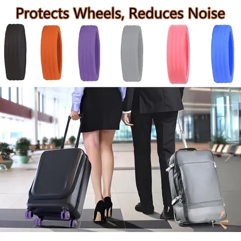 Silicone Luggage Wheel Protectors Noise Reduction Shock Absorption Silent Caster Covers Luggage Accessories For Suitcase Wheels
