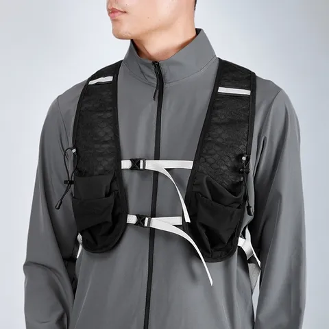 Lightweight Outdoor Running Vest Bag Reflective Sports Chest Pack For Men Marathon Hiking Cycling Breathable Oxford Cloth Bag