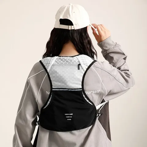 Lightweight Outdoor Running Vest Bag Reflective Sports Chest Pack For Men Marathon Hiking Cycling Breathable Oxford Cloth Bag