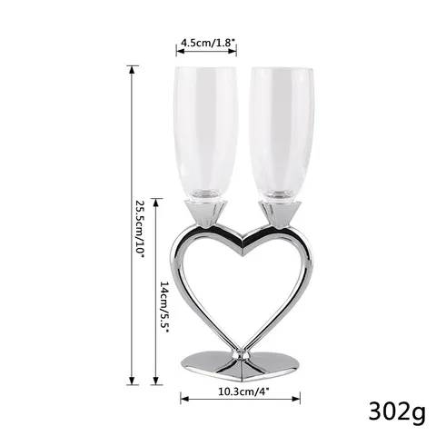 Kristallglas Rotweingläser Herzform Champagner Set Hochzeit Party Geschenk Kelch Champagnerflöten