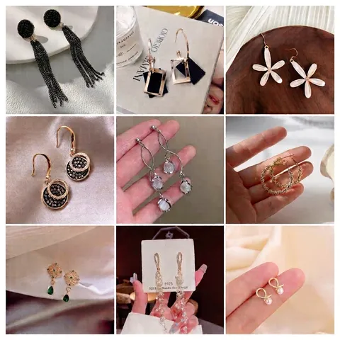Vintage Tassel Heart Stud Earrings For Women Elegant Alloy Rhinestone Drop Earrings With 925 Sterling Silver Post Fashion Jewelry