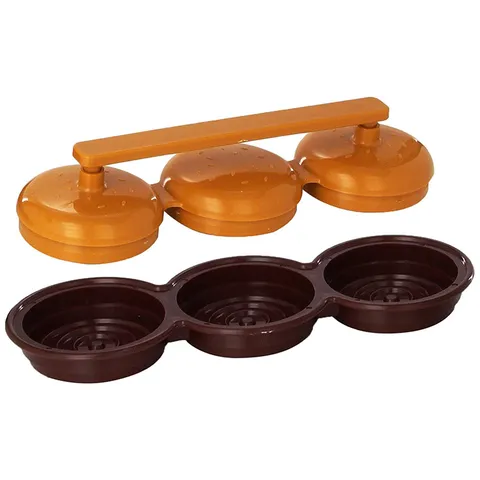 Plastic 3-Hole Mini Burger Press Mold Hamburger Patty Maker Non-Stick Press Tool For BBQ Grilling Kitchen Cooking