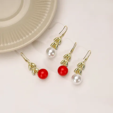 Elegante Vergoldete Weizenähre Künstliche Perle Ohrhänger Strass Ohrhaken Ohrreifen Schmuck Für Damen Hochzeit Bankett Geschenk