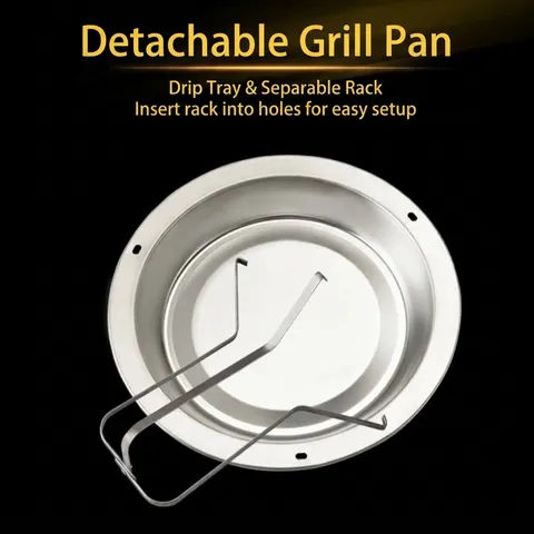 Roestvrijstalen Verticale Kippenrooster Met Lekbak Afneembaar Draagbaar BBQ Grillrek Voor Buitencamping Oven Voor Thuis