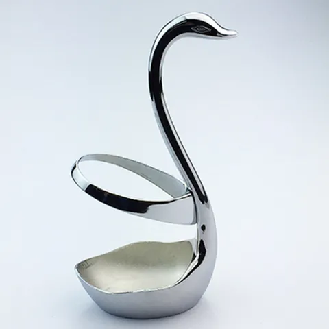 Modern Stainless Steel Swan Cutlery Base Creative Zinc Alloy Table Ornament For Dessert Spoon Fruit Fork Organizer Home Decor