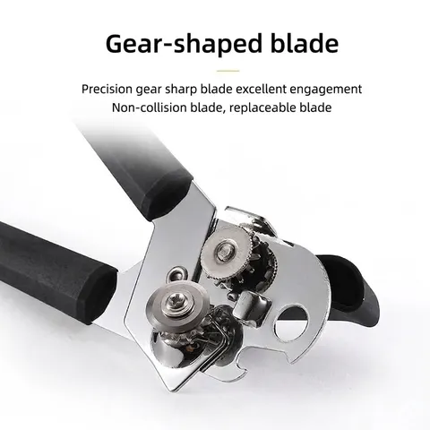 Apriscatole Manuale 3-in-1 Resistente in Acciaio Inossidabile Bordo Liscio Apribottiglie Con Impugnatura Ergonomica Magnete Strumento da Cucina Multifunzionale