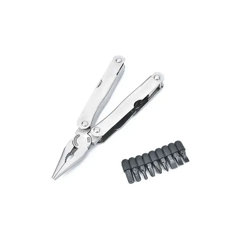Multi-functional Stainless Steel Repair Tool Pliers Foldable Portable Multi-tool With 11 Screwdriver Bits For Outdoor Camping Hiking Home Repair