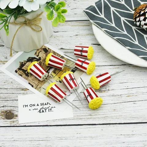 Cartoon Corn Fork Stainless Steel Fruit Pick Barbecue Fork Popcorn Shell Shape Kitchen Tool