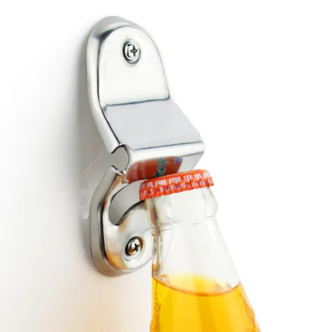 Abrebotellas de Acero Inoxidable de Pared Robusto Abridor de Tapas de Cerveza Soda para Cocina Bar Restaurante Accesorios Hogar