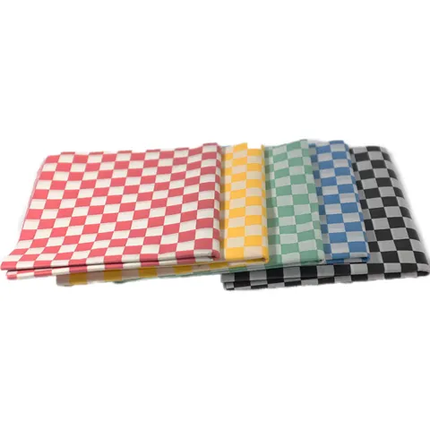 Greaseproof Wax Paper Food Grade Checkerboard Wrapper Sheets For Burgers Sandwiches Baking Picnic Party Accessories
