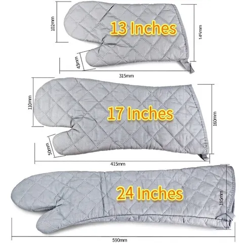 Heat Resistant Oven Mitts Long Sleeve Kitchen Baking Gloves Cotton Quilted Grilling Insulation Hand Protection For Home Bakery