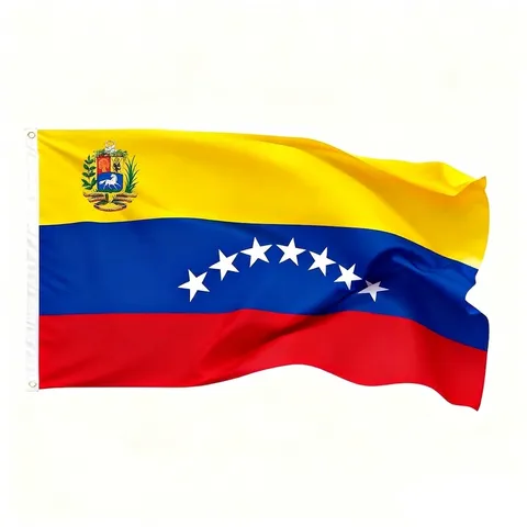 Venezuela National Flag Large Polyester Banner With Coat Of Arms And Eight Stars Horizontal Stripe Flag For Celebration Outdoor Decoration