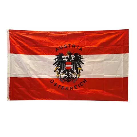 Bandiera Nacional De Austria Con Escudo Federal Estandarte De Poliéster Impreso Con Ojales De Latón Para Decoración