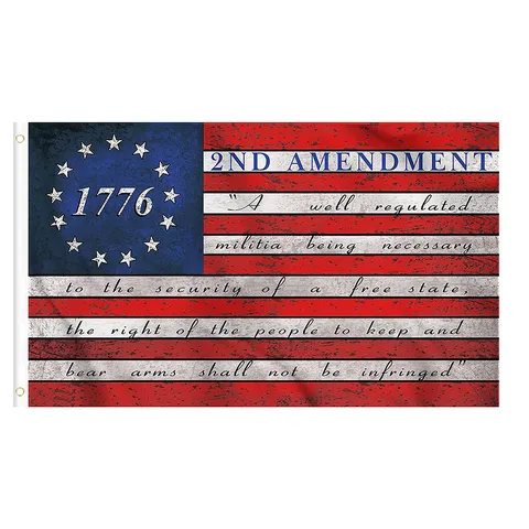 Vintage Amerikanische Flagge 2nd Amendment Betsy Ross Bennington 76 Banner 1776 Verfassungstext Polyester Dekor