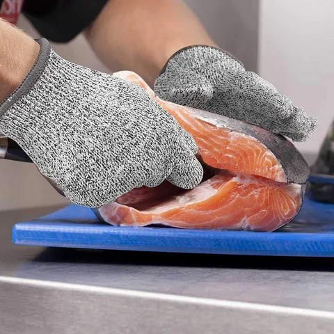 Level 5 Cut Resistant Safety Gloves For Kitchen Woodworking Glass Factory Anti-Slip Protective Dotted Work Gloves HPPE Fiber