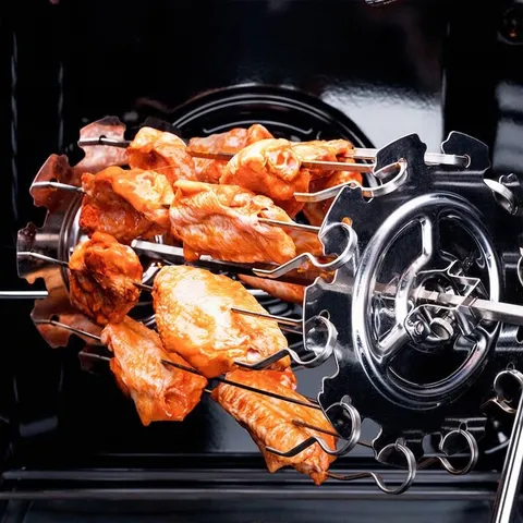 304 Edelstahl Rotierender Grillkäfig Grillbräter Zubehör Für Heißluftfritteuse Elektroofen Mit Spießen Kebab Maker Für Fleisch Hähnchenflügel