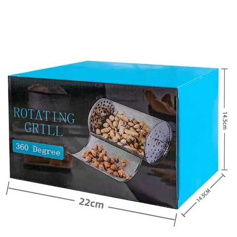 Cage de Gril Rotative en Acier Inoxydable Panier de Torréfaction pour Four Noisette Châtaigne Tambour Rotatif à 360 Degrés