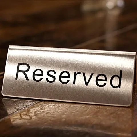 Edelstahl Reserviert Tischaufsteller Doppelseitig Metall Zeltform Restaurant Tischkarte Für Hochzeit Hotel Café Büro Party Dekoration