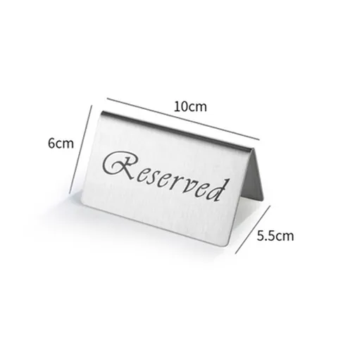 Edelstahl Reserviert Tischaufsteller Doppelseitig Metall Zeltform Restaurant Tischkarte Für Hochzeit Hotel Café Büro Party Dekoration