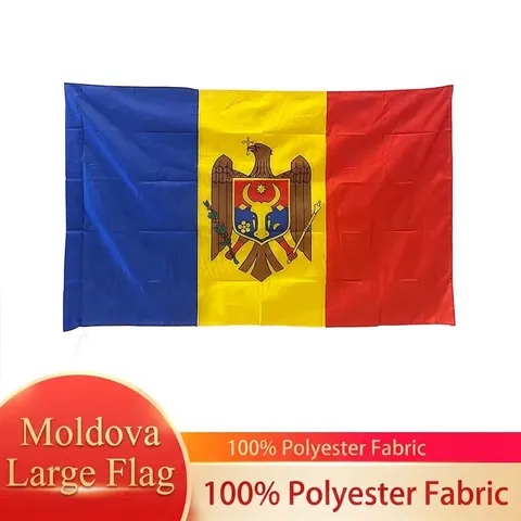 Moldova National Flag Polyester Pongee Banner Screen Printed Moldova Flag For Outdoor Indoor Decoration Patriotic Banner