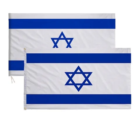 Israelische Nationalflagge Langlebiges Polyester-Pongee-Banner Mit Davidstern-Siebdruckflagge Für Die Feierdekoration Im Innen- Und Außenbereich