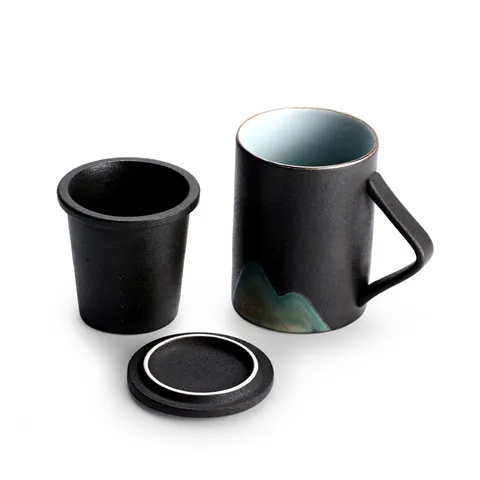 Moderne Keramische Theebeker Met Infuser En Deksel Grote Capaciteit Zen Stijl Gematteerde Theescheidingsbeker Voor Kantoor Thuis Cadeau